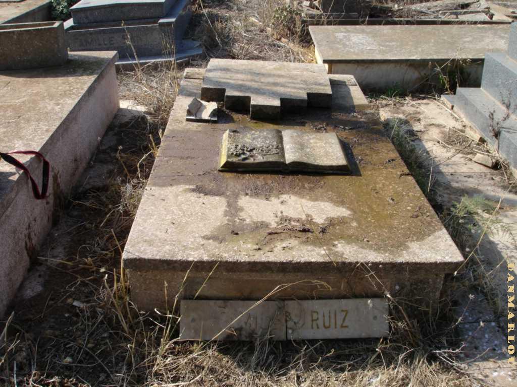 ORAN 10 2005 066 CIMETIERE DE TAMAZHOUET TOMBE D ANTOINE RUIZ MON ONCLE DECEDE A 14 ANS.JPG